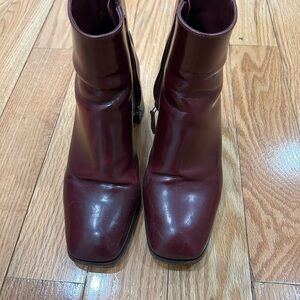 Prada Burgundy Ankle Boots